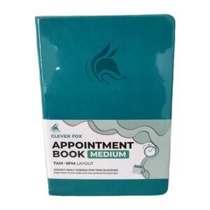 Clever Fox Appointment Book Medium Size A5 Aquamarine 7am-9pm Time Block Agenda